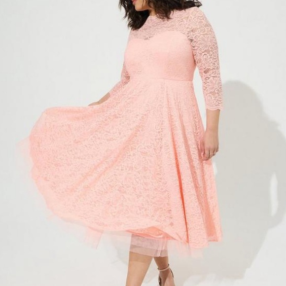 torrid Dresses & Skirts - Torrid Midi Lace Illusion Dress